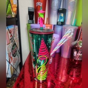 Starbucks Christmas cup with straw topper